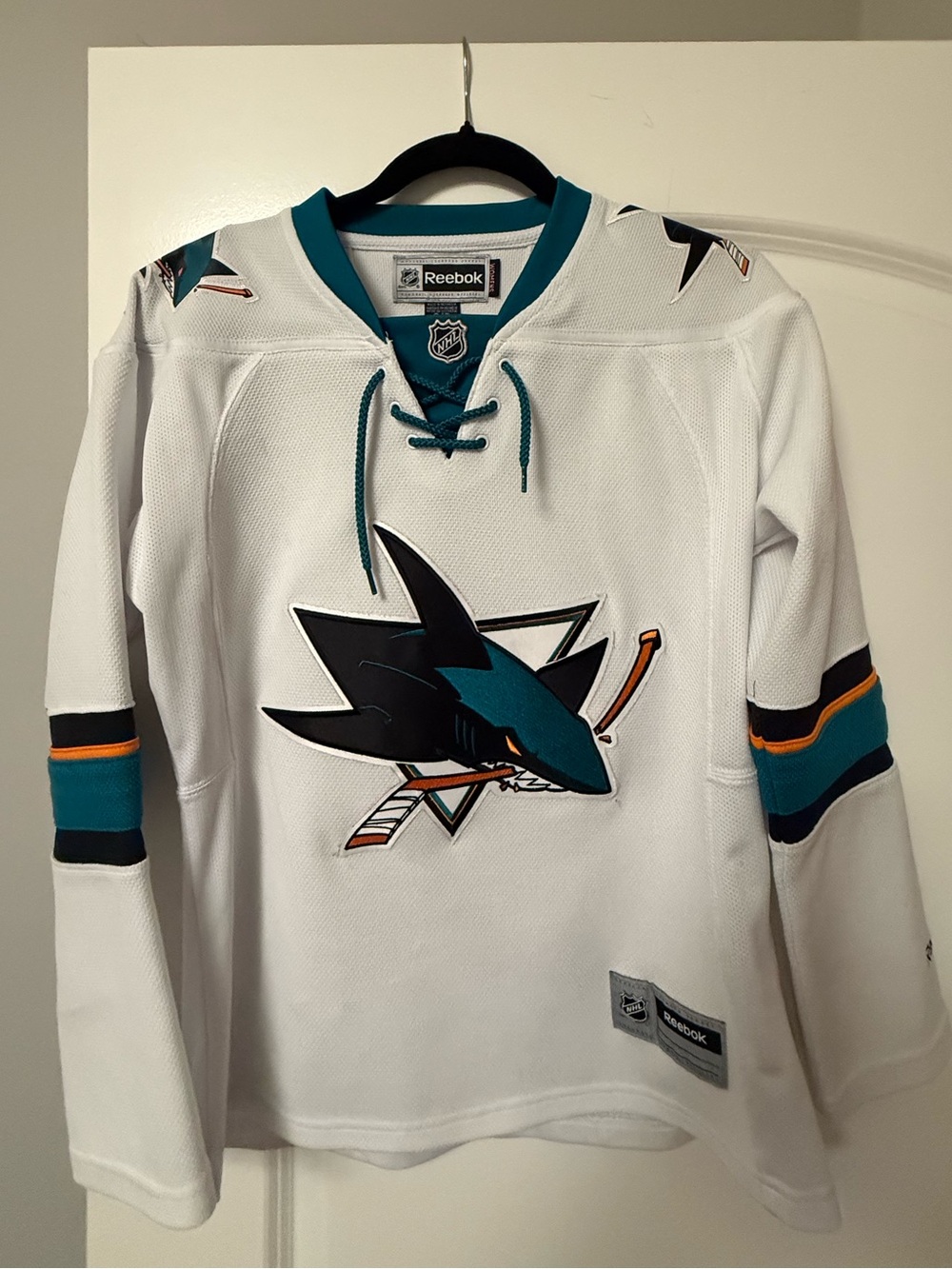 Reebok San Jose Sharks NHL Hockey Jersey White Women’s Small